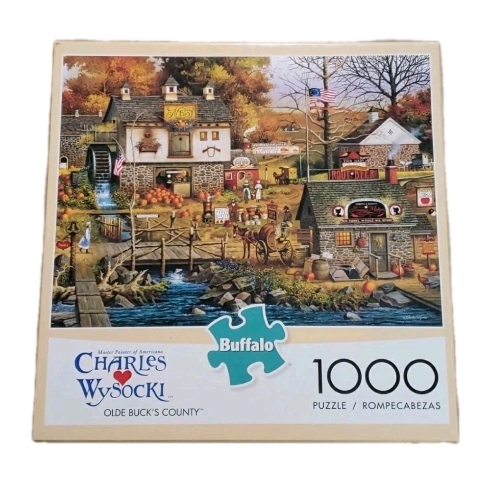 Charles Wysocki Olde Buck's County Puzzle 1000pcs Buffalo New Sealed 26.75x19.75